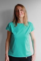 Photo du tee-shirt spécial chimio pour femme à manches courtes