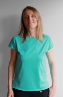 Photo du tee-shirt spécial chimio pour femme à manches courtes